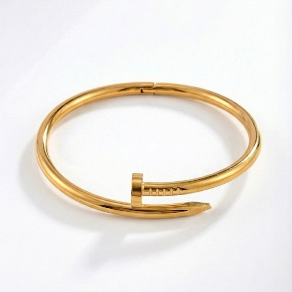 Gold-Flora Bangle  - Stainless Steel