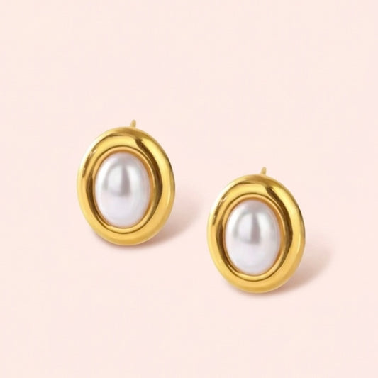 Moonlit pearl earrings - Stainless Steel