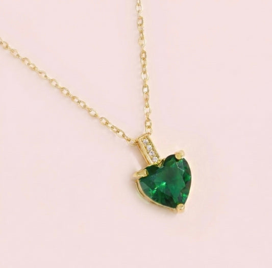 Green Heart necklace - Stainless Steel