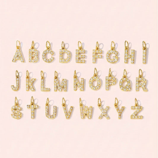Alphabet charms - 18k gold plated